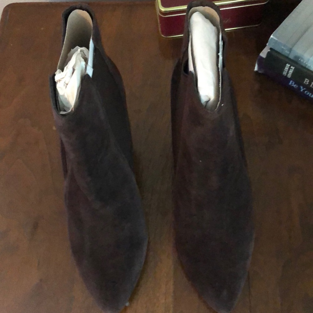 Charles by Charles Davis - brown suede booties